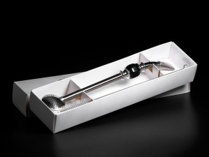 Бомбижья (бомбилья) для мате #38, 19.5 см., (бомбилья с черным камнем + ершик) купить в Минске, Бомбижьи (бомбильи)