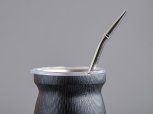 Матешница (калабас, калебас) #449, "Графит" металлический с крышкой 250 мл. купить в Минске, Матешницы (калабасы, калебасы)