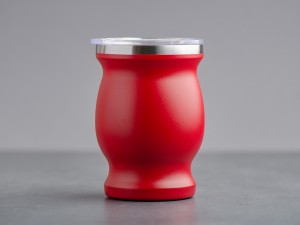 Матешница (калабас, калебас) #455, "Красный" металлический с крышкой 250 мл. купить в Минске, Матешницы (калабасы, калебасы)
