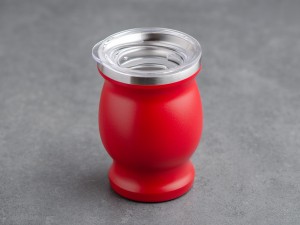 Матешница (калабас, калебас) #455, "Красный" металлический с крышкой 250 мл. купить в Минске, Матешницы (калабасы, калебасы)