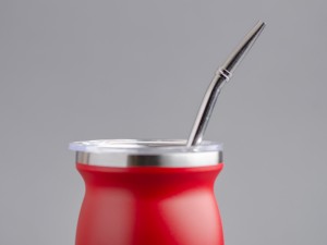 Матешница (калабас, калебас) #455, "Красный" металлический с крышкой 250 мл. купить в Минске, Матешницы (калабасы, калебасы)