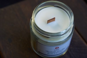 Аромасвеча "Зеленый рассвет", деревянный фитиль, соевый воск, 200 мл. купить в Минске, Ароматические свечи