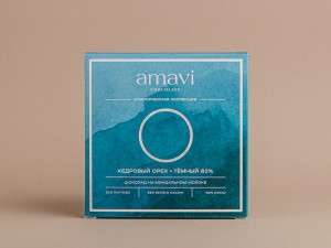 Шоколад Amavi «На миндальном молоке КЕДРОВЫЙ ОРЕХ ТЁМНЫЙ» 50 г., Шоколад без сахара