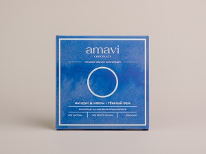 Шоколад Amavi «Фундук,Изюм» Темный 62% 50 г., Шоколад без сахара