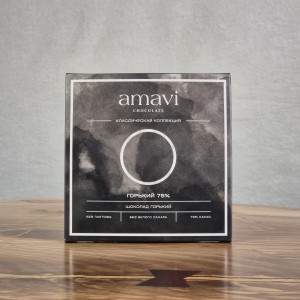 Шоколад Amavi «Горький 75 %» 50 г. , Шоколад без сахара